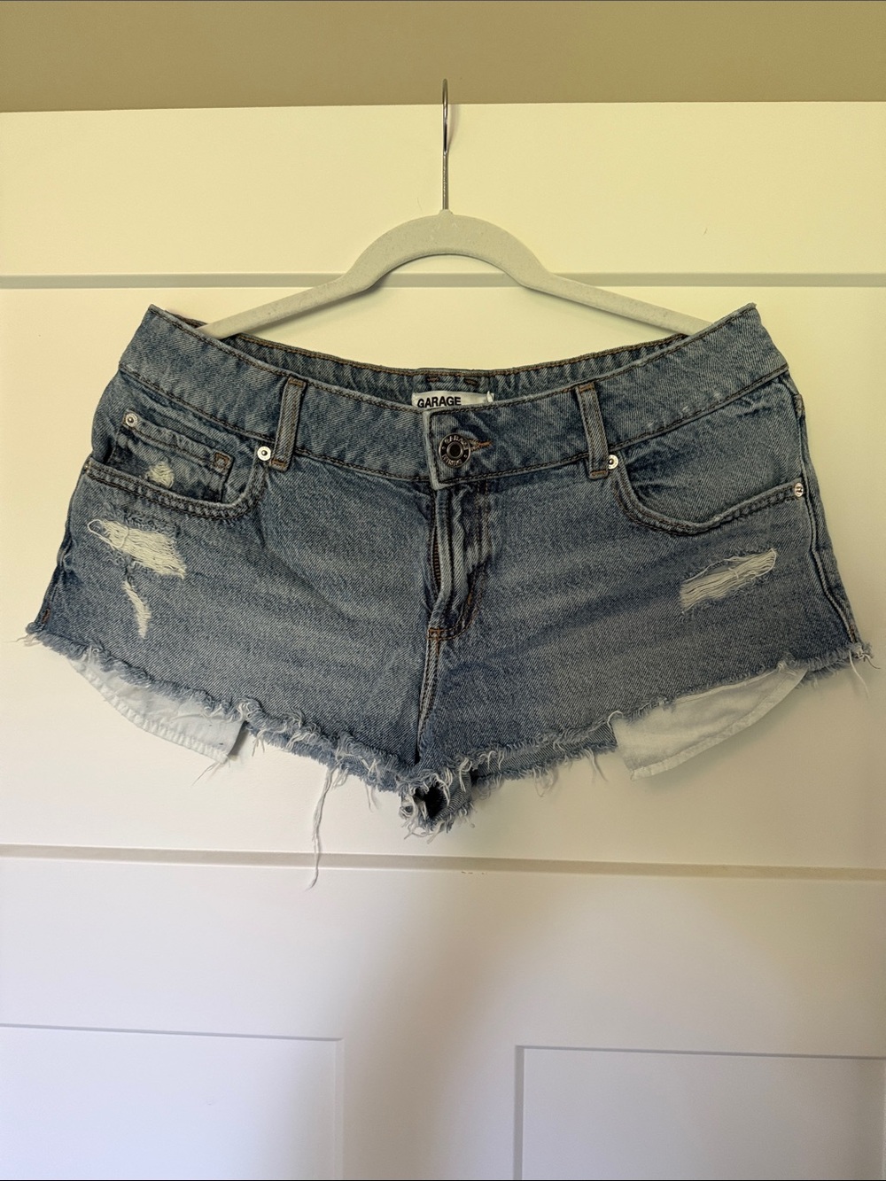 Garage Women's Ultra Low Rise Relaxed Denim Shorts
